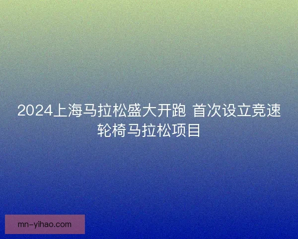 2024上海马拉松盛大开跑 首次设立竞速轮椅马拉松项目